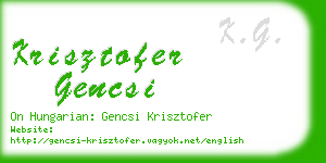 krisztofer gencsi business card